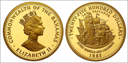 Columbus and Queen Isabella, Королева Изабелла и Христофор Колумб, Багамские острова, 1987 год